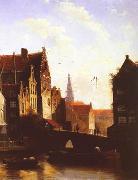 unknow artist, European city landscape, street landsacpe, construction, frontstore, building and architecture. 146